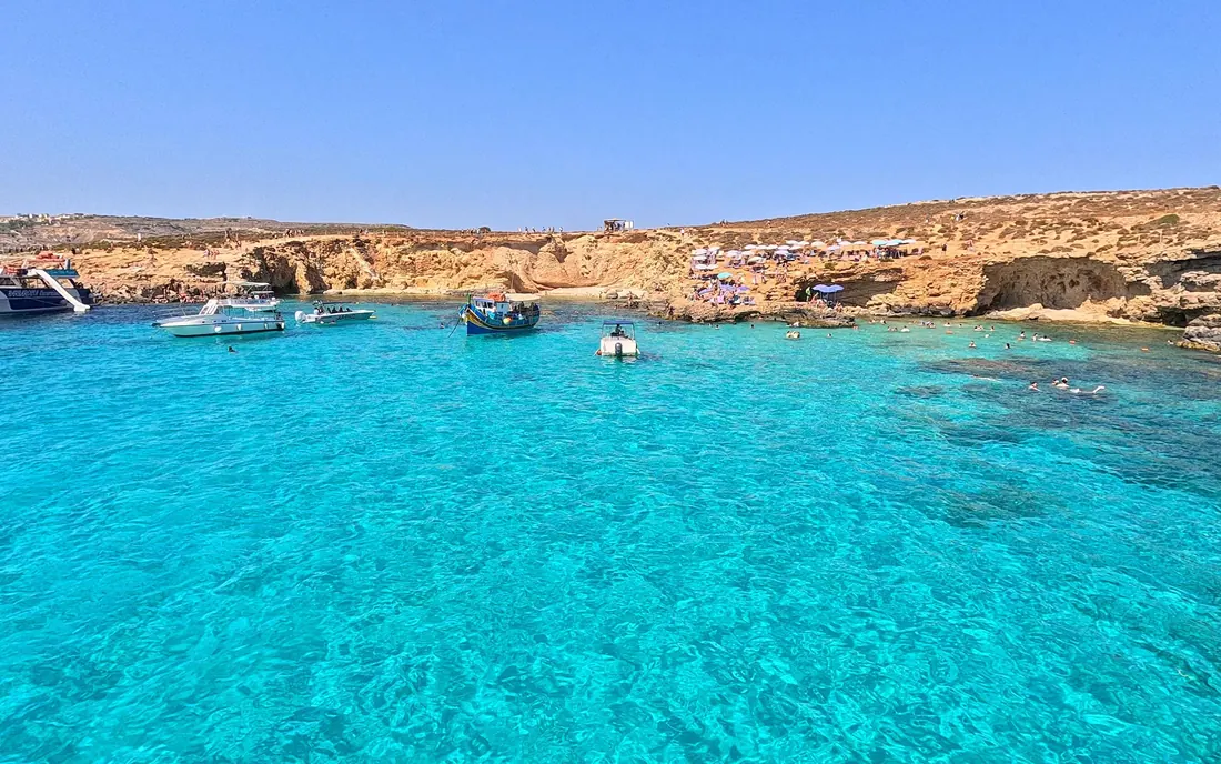 Comino e Blue Lagoon no acervo de viagens de Ramon e Malu